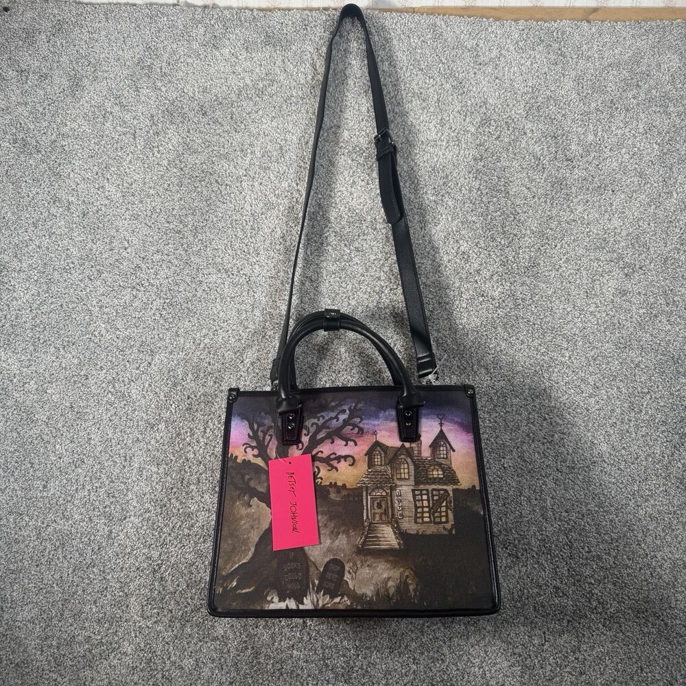 Betsey Johnson Haunted House Spooky Mansion Tote Crossbody Bag Halloween NWT